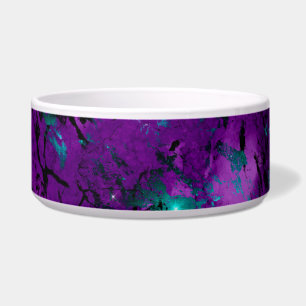 Tigela Mármore Galáxia Roxo e Azul Água-marinha em Aquare