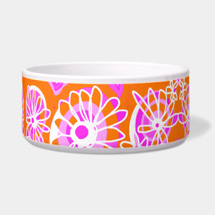 Tigela Mazipoodles Amor Flores - Cor-de-rosa Laranja Bran