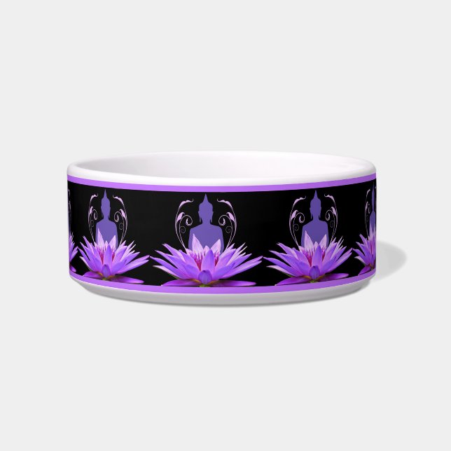 Tigela Meditação Zen Yoga Lotus Flower Roxo Gato (Frente)