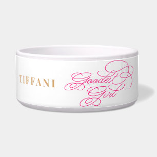 Tigela Menina Engraçada, Engraçada, Cachorro Branco Elega