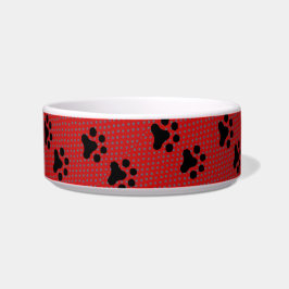 Tigela Meow das patas de Polkadot