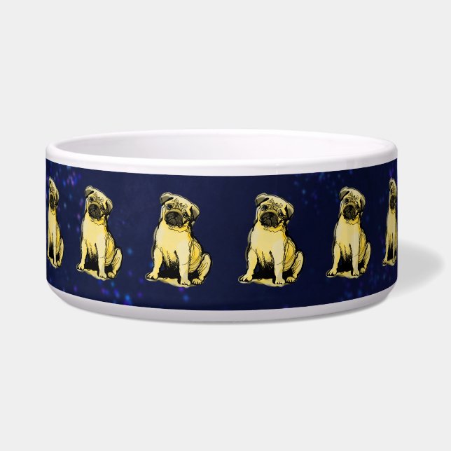 Tigela Meu bebê pug de cor creme (Frente)