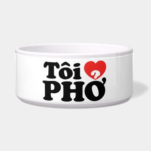 Tigela Mim língua vietnamiana de Pho do coração (amor)