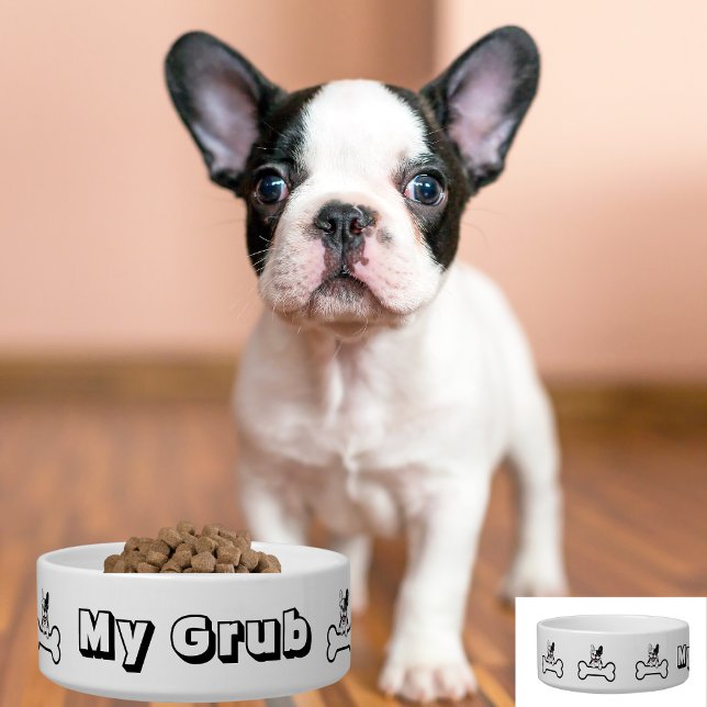 Tigela Minha Comida, Bulldog Francês, Simples, Minimalist (Criador carregado)