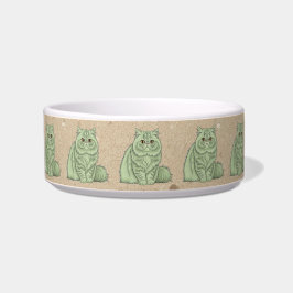 Tigela Mint Green Longhair Persian Cat Ceramic Pet Bowl