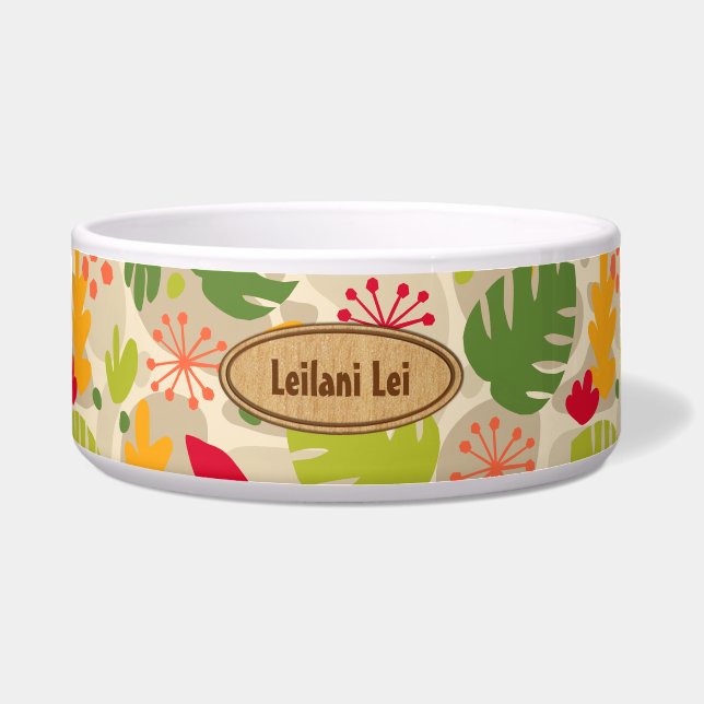 Tigela Mod Monstera Leaf Abstrato Hawaiian Tropical Quent (Frente)