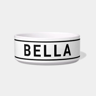 Tigela Modelo de Comida de Pet de Nome Simples Personaliz
