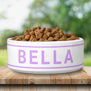 Tigela Modelo de Comida de Pet de Nome Simples Personaliz