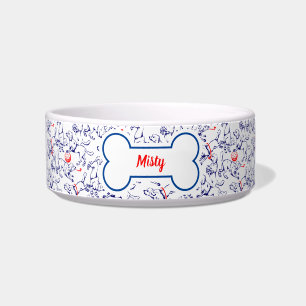 Tigela Modelo de Pet Personalizado com Padrão de Cão Repr