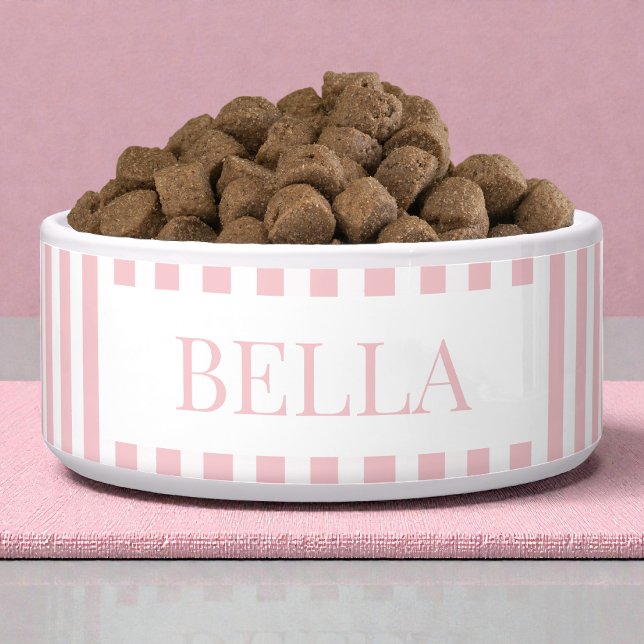Tigela Modern Bold Pink Stripes Pattern Minimal Dog Pet (Modern Bold Pink Stripes Pattern Minimal Dog Pet Bowl)