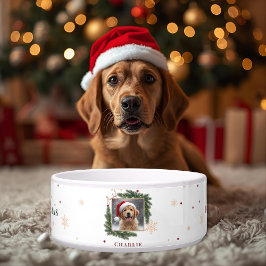 Tigela Modern Christmas Pet Bowl – Personalized Photo