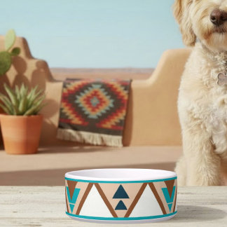 Tigela Modern Geometric Southwest Style Ceramic Pet Bowl