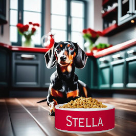 Tigela Moderno Simples Minimalista Vermelho Branco Pet Ga