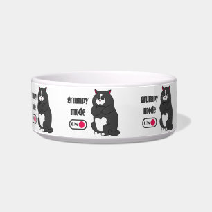 Tigela Modo rabugento em gato gordo engraçado