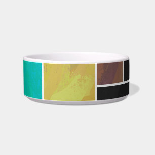 Tigela Mondrian Teal Brown Impressão