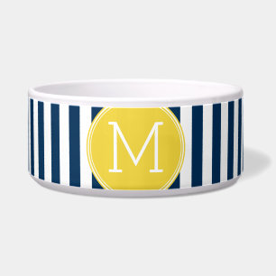 Tigela Monograma Amarelo marinho e Padrões com Stripe Br