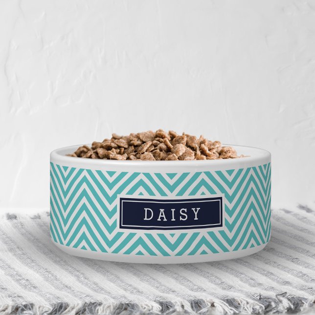 Tigela Monograma azul-turquesa e Marinho (Criador carregado)