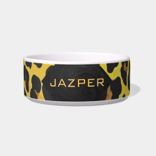 Tigela Monograma com Leopardino Marrom e Amarelo