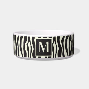 Tigela Monograma de Impressão Exótica em Zebra Selvagem