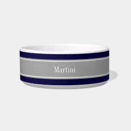 Tigela Monograma do nome da fita azul Marinho sólido, Cin