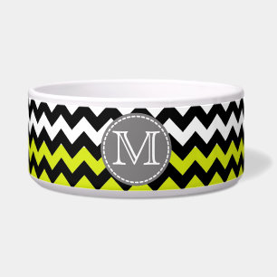 Tigela Monograma verde-preto-verde-quevron Zigzag