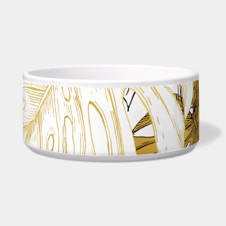 Tigela Monstera Leaves: Ouro Branco