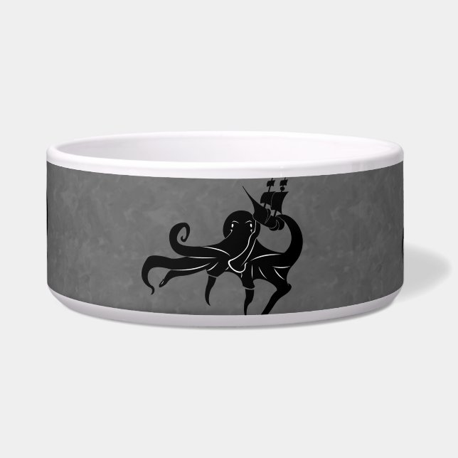 Tigela Monstro do Mar Kraken e navio (Frente)