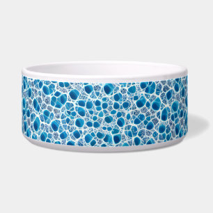 Tigela Mosaico Abstrato de gelo Azul e Branca Fantasia