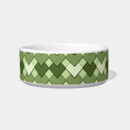 Tigela Moss Green Square and Diamond Harlequin Pattern