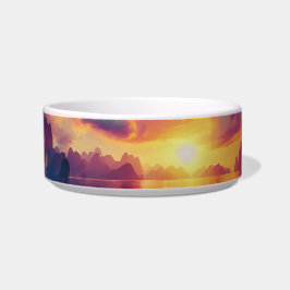 Tigela Motif de um pôr do sol vermelho épico