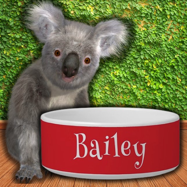 Tigela Motor de Fogo e Nome Simples Brancos Engraçado Cão (Criador carregado)