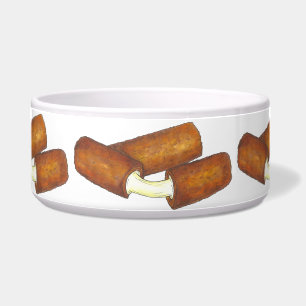 Tigela Mozzarella Cheese Sticks Comida Foodie Dog Bowl