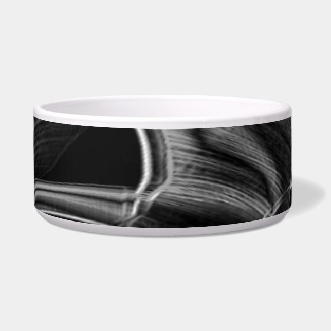 Tigela Muito retorcido com sulcos de cinza em fundo preto (Frente)