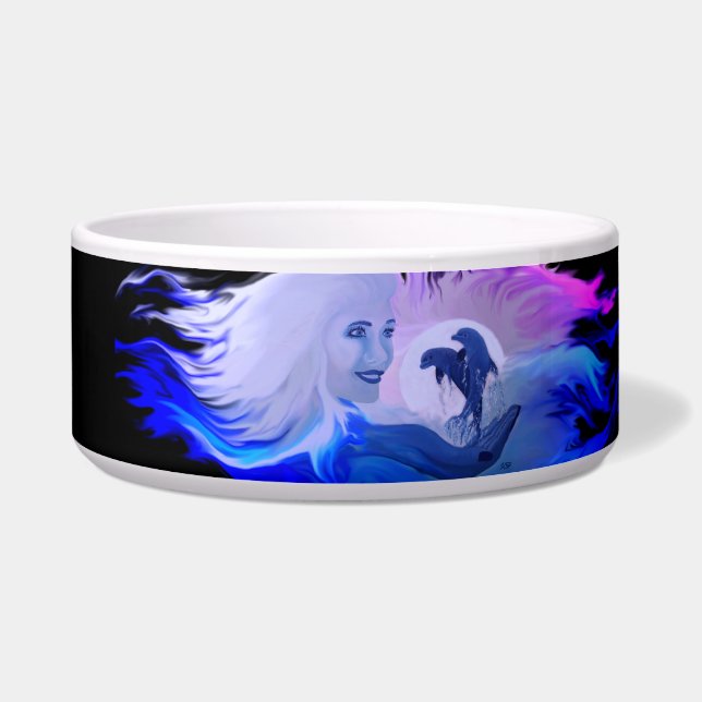 Tigela Mulher com golfinhos à luz da lua (Esquerda)