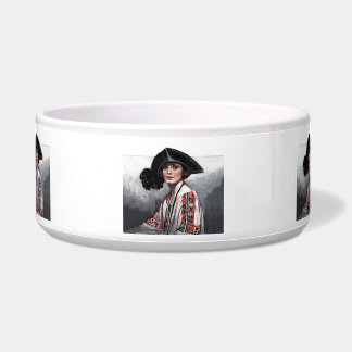 Tigela Mulher na blusa bordada