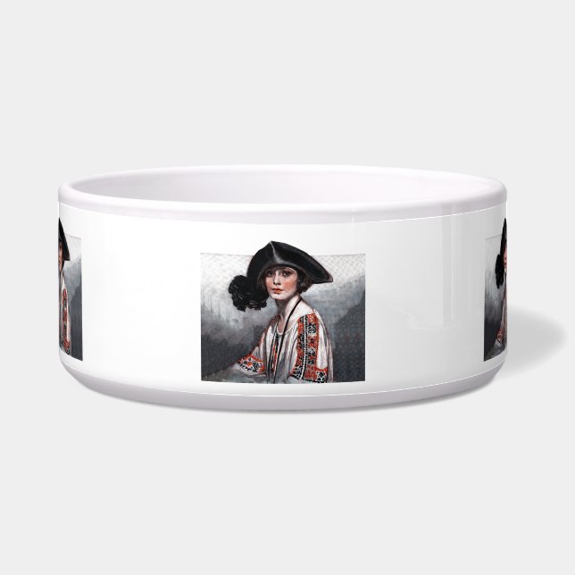Tigela Mulher na blusa bordada (Frente)