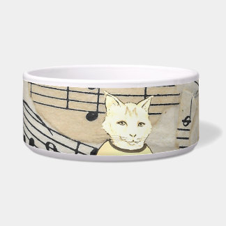 Tigela Musical Cat Ceramic Pet Bowl
