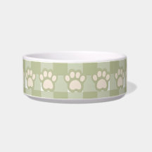 Na moda Green Gingham pet bowl