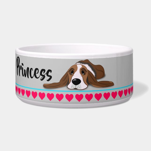 Tigela Namorados Basset Hound (Frente)