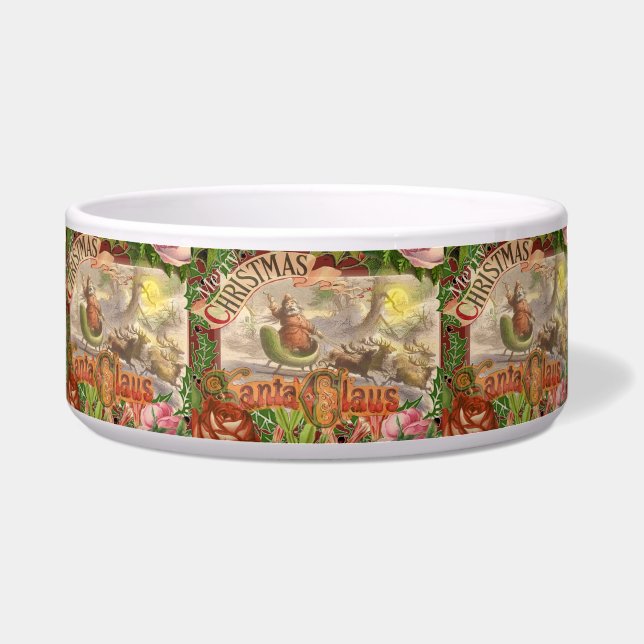 Tigela Natais vintages Santa Claus Sleigh (Frente)