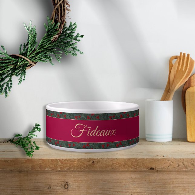 Tigela Natal de Frutas de Azevinho (Criador carregado)