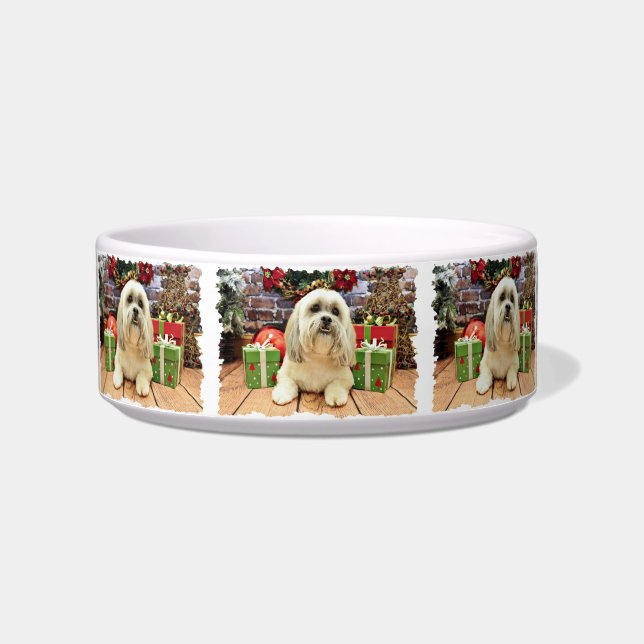 Tigela Natal - Lhasa Apso - de solo (Frente)