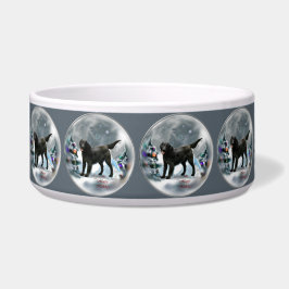 Tigela Natal para o Retriever Revestido Plano