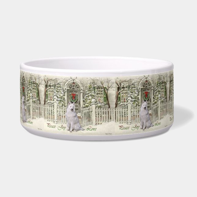 Tigela Natal Samoyed (Frente)