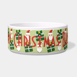 Tigela Natal Santa Vermelho Verde Personalizado Pet