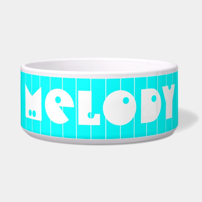 Tigela Neon Cyan White Thin Vertical Strike Name (Frente)