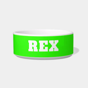 Tigela Neon Green e White Modern Name Pet