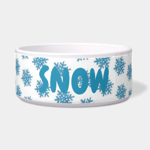 Tigela Neve Winter Blue Snowflake Snowflake Cão de Neve P