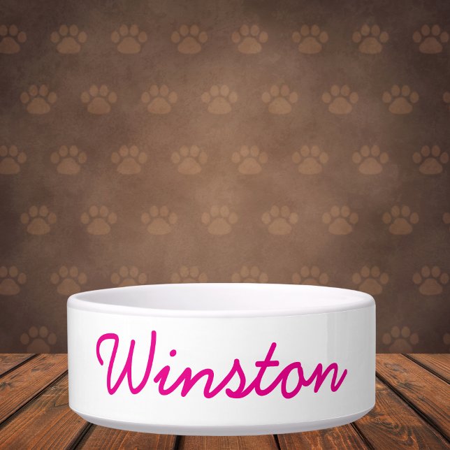 Tigela Nome de Pet de Script Personalizado Minimalista (Criador carregado)