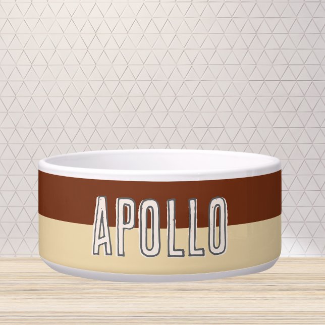 Tigela Nome de Pet de Tonalidade Moderno Personalizado (Customize this fun, modern dog bowl with your pet's name! )